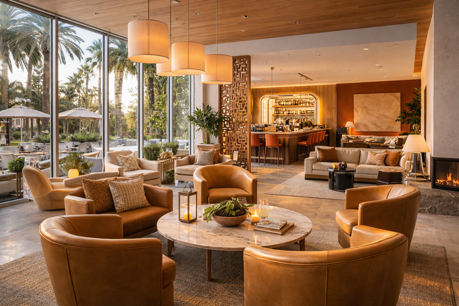 デザインホテルのロビー