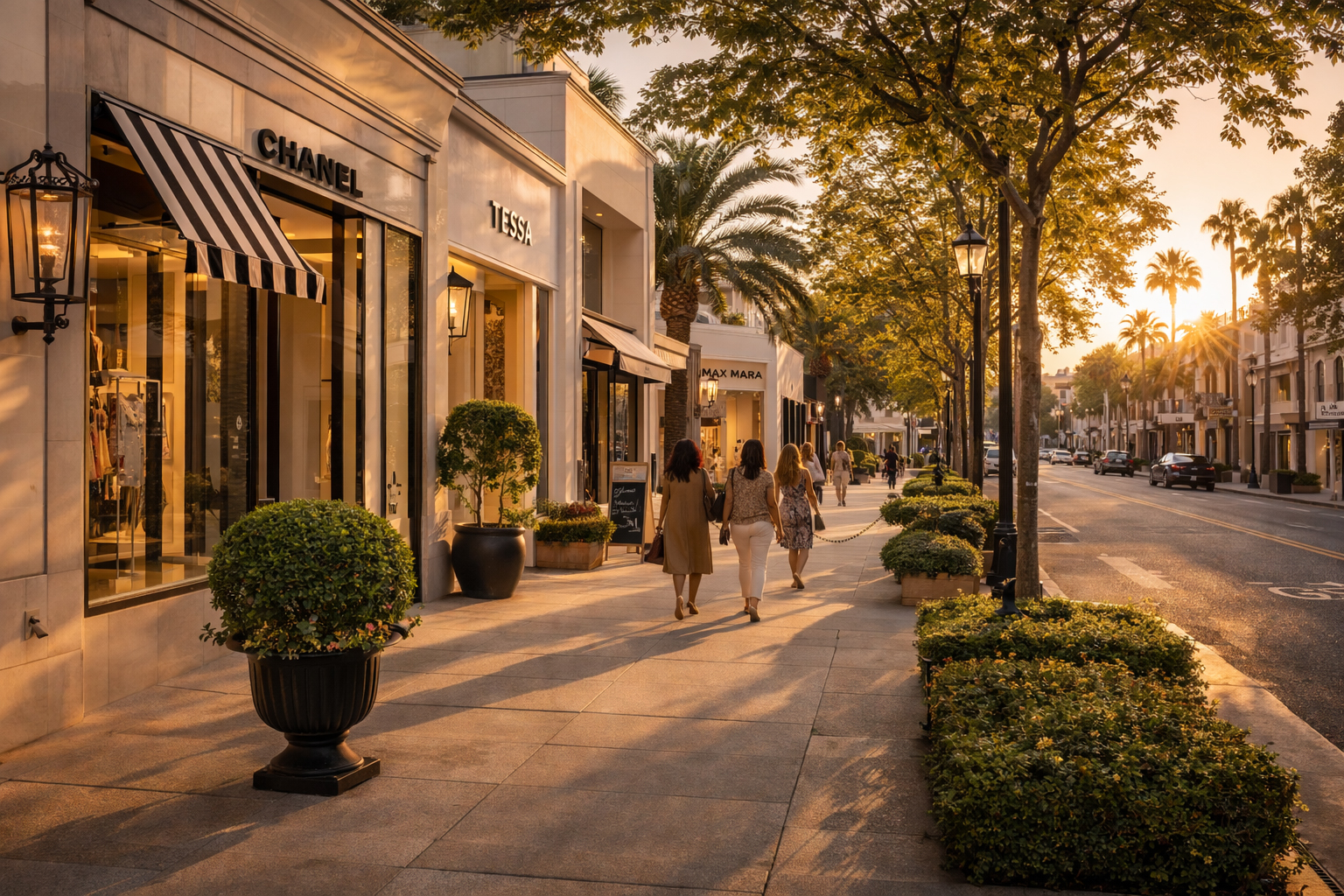 California lifestyle and shopping street